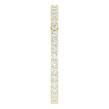 14K Gold Round Natural Diamond Shared-Prong Eternity Band – 1.5 mm Stones - Yellow Gold - view 4