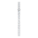 10K Gold Round Natural Diamond Shared-Prong Eternity Band – 1.5 mm Stones - White Gold - view 4