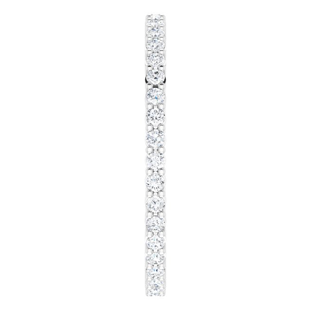 10K Gold Round Natural Diamond Shared-Prong Eternity Band – 1.5 mm Stones - White Gold - view 4