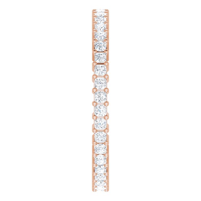 10K Gold Square Natural Diamond Shared-Prong Eternity Band – 1.5x1.5 mm Stones - Rose Gold - view 4