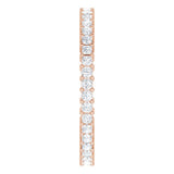 10K Gold Square Lab-Grown Diamond Shared-Prong Eternity Band – 1.5x1.5 mm Stones - Rose Gold - view 4