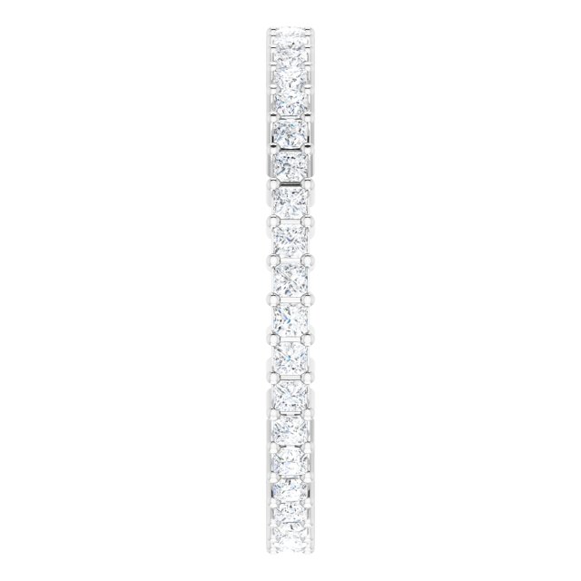 10K Gold Square Natural Diamond Shared-Prong Eternity Band – 1.5x1.5 mm Stones - White Gold - view 4