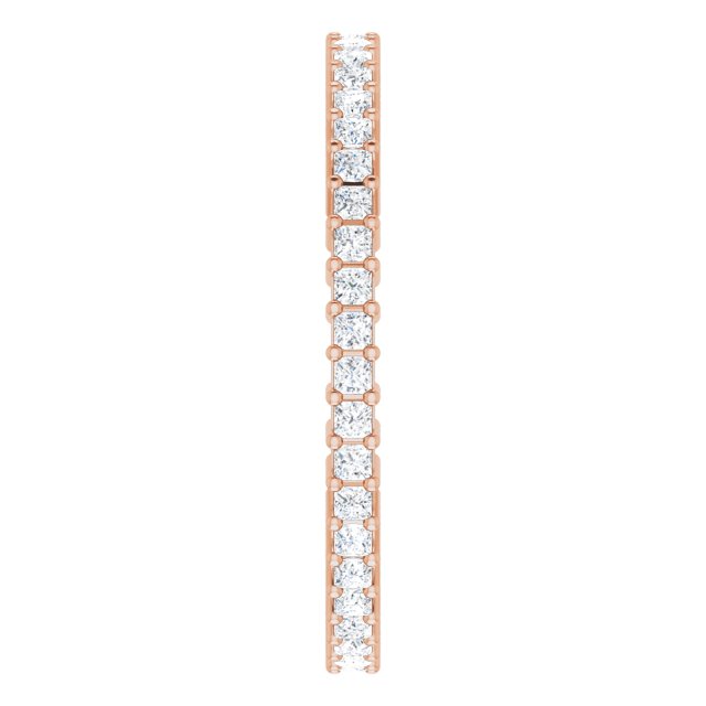 10K Gold Square Lab-Grown Diamond Shared-Prong Eternity Band – 1.25x1.25 mm Stones - Rose Gold - view 4