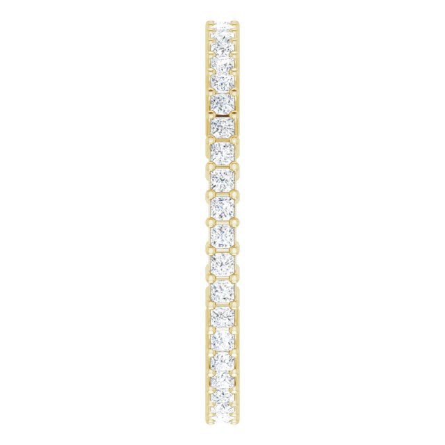 14K Gold Square Lab-Grown Diamond Shared-Prong Eternity Band – 1.25x1.25 mm Stones - Yellow Gold - view 4