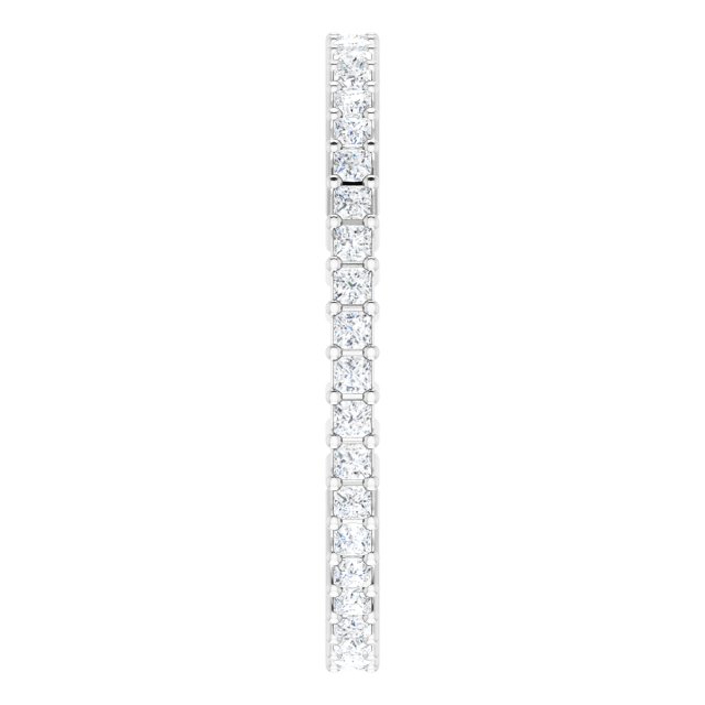 10K Gold Square Lab-Grown Diamond Shared-Prong Eternity Band – 1.25x1.25 mm Stones - White Gold - view 4