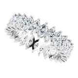 Platinum Marquise Lab-Grown Diamond Shared-Prong Eternity Band – 4x2 mm Stones - view 5
