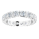 10K Gold Round Lab-Grown Diamond Shared-Prong Eternity Band – 3.8 mm Stones - White Gold - view 3