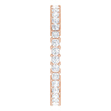 10K Gold Square Natural Diamond Shared-Prong Eternity Band – 1.75x1.75 mm Stones - Rose Gold - view 4