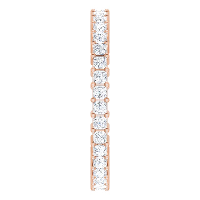 10K Gold Square Natural Diamond Shared-Prong Eternity Band – 1.75x1.75 mm Stones - Rose Gold - view 4