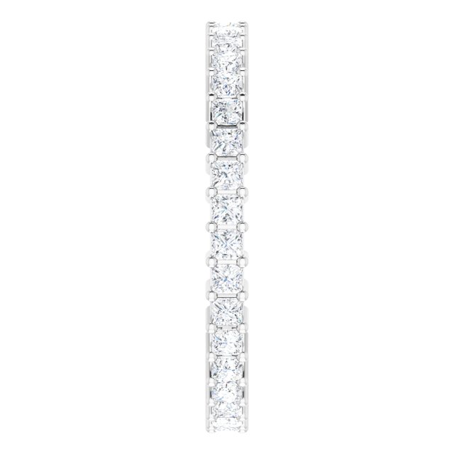 10K Gold Square Lab-Grown Diamond Shared-Prong Eternity Band – 1.75x1.75 mm Stones - White Gold - view 4