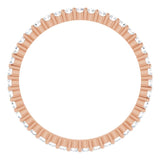 10K Gold Round Lab-Grown Diamond Shared-Prong Eternity Band – 1.5 mm Stones - Rose Gold - view 2