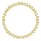 14K Gold Round Natural Diamond Shared-Prong Eternity Band – 1.5 mm Stones - Yellow Gold - view 2