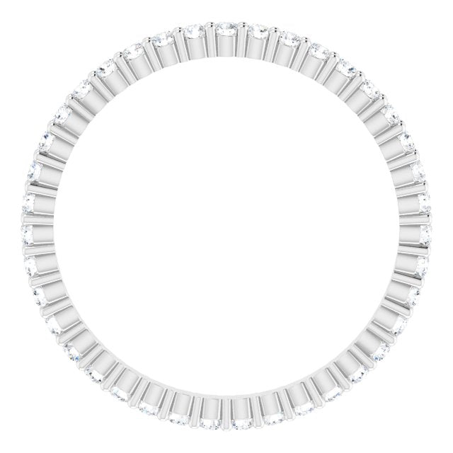 10K Gold Round Natural Diamond Shared-Prong Eternity Band – 1.5 mm Stones - White Gold - view 2