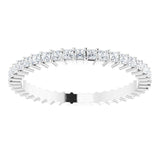 10K Gold Square Lab-Grown Diamond Shared-Prong Eternity Band – 1.5x1.5 mm Stones - White Gold - view 3