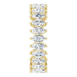 14K Gold Marquise Natural Diamond Shared-Prong Eternity Band – 4x2 mm Stones - Yellow Gold - view 4
