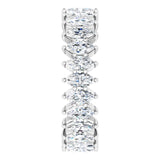 14K Gold Marquise Natural Diamond Shared-Prong Eternity Band – 4x2 mm Stones - White Gold - view 4