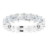 Platinum Asscher Lab-Grown Diamond Shared-Prong Eternity Band – 3x3 mm Stones - view 3