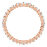 10K Gold Square Natural Diamond Shared-Prong Eternity Band – 1.75x1.75 mm Stones - Rose Gold - view 2