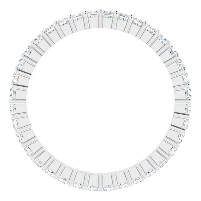 10K Gold Square Natural Diamond Shared-Prong Eternity Band – 1.75x1.75 mm Stones - White Gold - view 2
