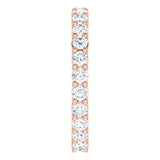 10K Gold Round Natural Diamond Shared-Prong Eternity Band – 2.5 mm Stones - Rose Gold - view 4