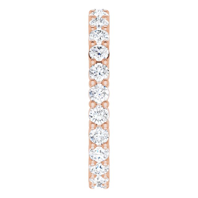10K Gold Round Lab-Grown Diamond Shared-Prong Eternity Band – 2.75 mm Stones - Rose Gold - view 4