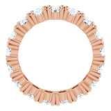 10K Gold Oval Lab-Grown Diamond Shared-Prong Eternity Band – 6x4 mm Stones - Rose Gold - view 2