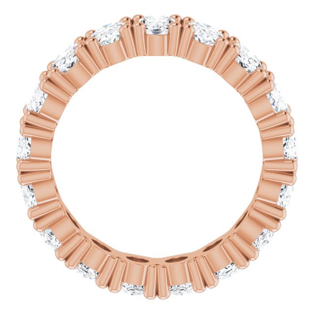 10K Gold Oval Lab-Grown Diamond Shared-Prong Eternity Band – 6x4 mm Stones - Rose Gold - view 2