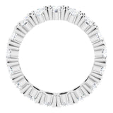 10K Gold Oval Natural Diamond Shared-Prong Eternity Band – 6x4 mm Stones - White Gold - view 2