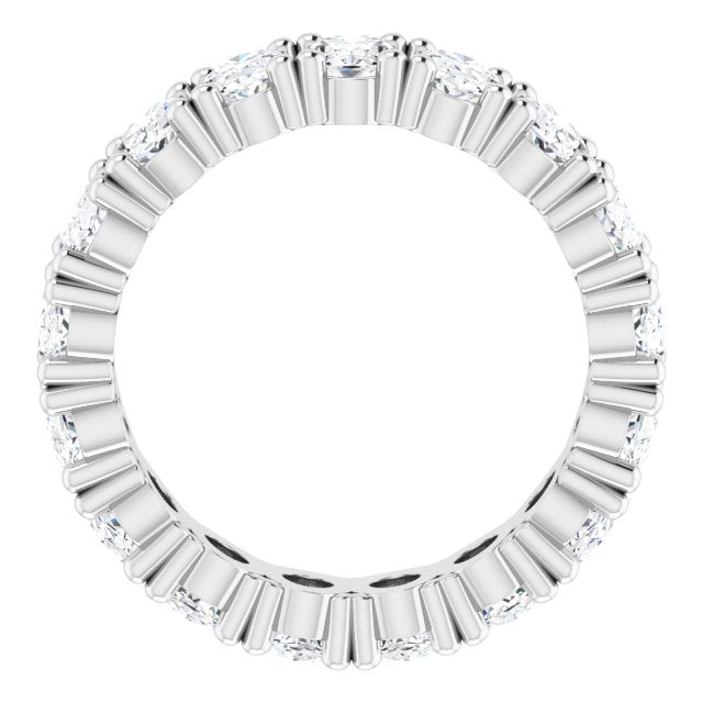 10K Gold Oval Lab-Grown Diamond Shared-Prong Eternity Band – 6x4 mm Stones - White Gold - view 2