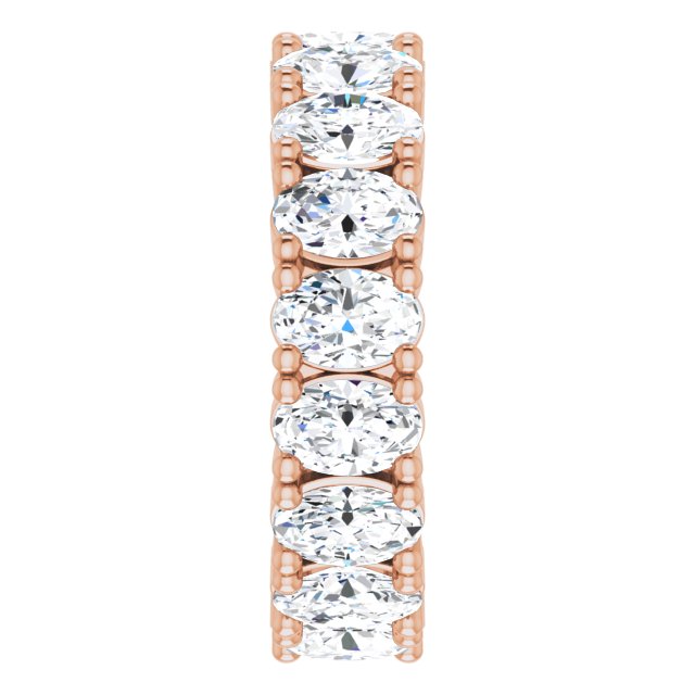 10K Gold Oval Lab-Grown Diamond Shared-Prong Eternity Band – 6x4 mm Stones - Rose Gold - view 4