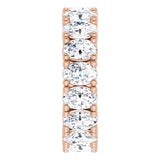 10K Gold Oval Natural Diamond Shared-Prong Eternity Band – 6x4 mm Stones - Rose Gold - view 4