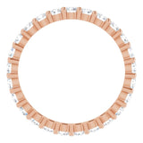 10K Gold Round Natural Diamond Shared-Prong Eternity Band – 2.5 mm Stones - Rose Gold - view 2