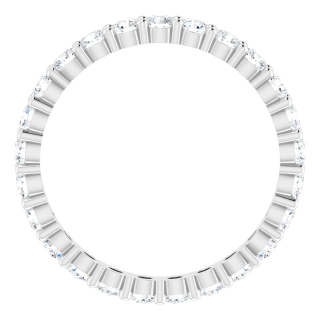 10K Gold Round Lab-Grown Diamond Shared-Prong Eternity Band – 2.5 mm Stones - White Gold - view 2