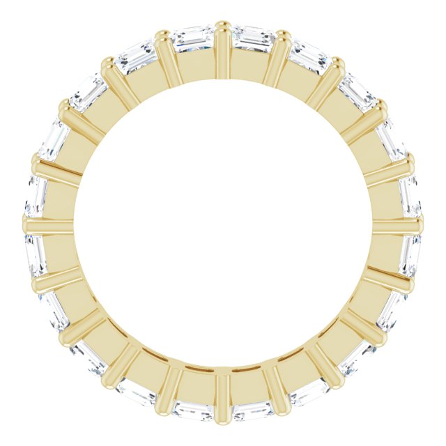 14K Gold Asscher Lab-Grown Diamond Shared-Prong Eternity Band – 3x3 mm Stones - Yellow Gold - view 2