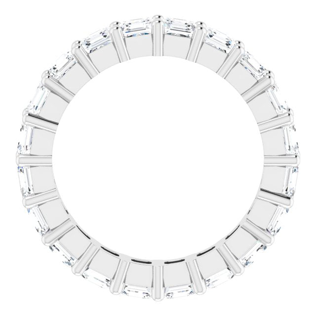 Platinum Asscher Lab-Grown Diamond Shared-Prong Eternity Band – 3x3 mm Stones - view 2