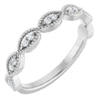 Platinum Round Natural Diamond Milgrain Infinity-Inspired Anniversary Band – 1/8 CTW