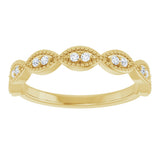 14K Gold Round Natural Diamond Milgrain Infinity-Inspired Anniversary Band – 1/8 CTW - Yellow Gold - view 3