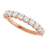 14K Gold Round Lab-Grown Diamond Shared-Prong Anniversary Band – 1–2 1/6 CTW - Rose Gold - view 5