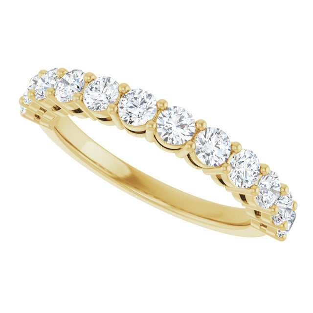 14K Gold Round Lab-Grown Diamond Shared-Prong Anniversary Band – 1–2 1/6 CTW - Yellow Gold - view 5