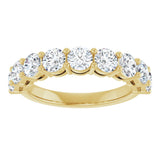 14K Gold Round Lab-Grown Diamond Shared-Prong Anniversary Band – 1–2 1/6 CTW - Yellow Gold - view 3