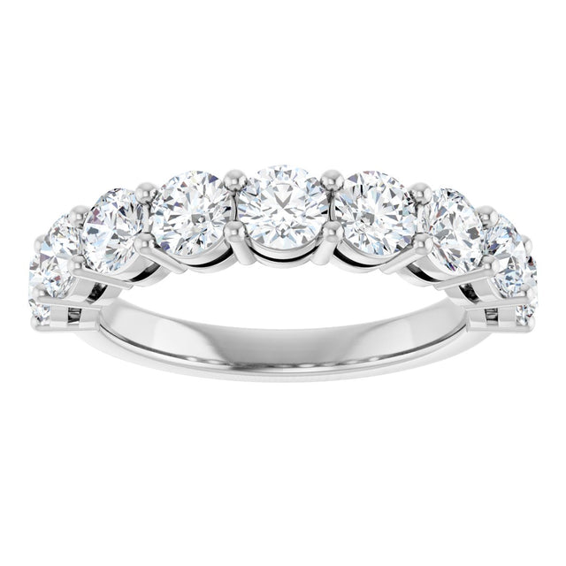 Platinum Round Lab-Grown Diamond Shared-Prong Anniversary Band – 1/3–2 1/6 CTW - view 3