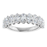 Platinum Oval Natural Diamond Shared-Prong Anniversary Band – 2 3/4–3 CTW - view 3