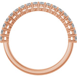 14K Gold Round Natural Diamond Shared-Prong Anniversary Band – 1/3–3/4 CTW - Rose Gold - view 2