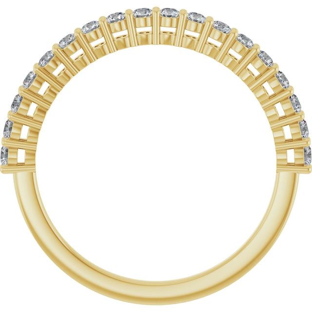 14K Gold Round Lab-Grown Diamond Shared-Prong Anniversary Band – 1/3–1/2 CTW - Yellow Gold - view 2