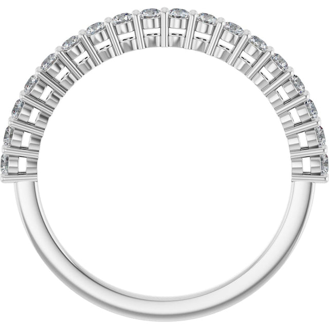 Platinum Round Natural Diamond Shared-Prong Anniversary Band – 1/4–1 CTW - view 2