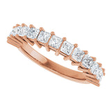 14K Gold Square Lab-Grown Diamond Shared-Prong Anniversary Band – 3/4–2 1/4 CTW - Rose Gold - view 5