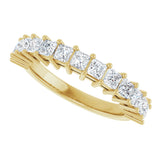 14K Gold Square Lab-Grown Diamond Shared-Prong Anniversary Band – 3/4–2 1/4 CTW - Yellow Gold - view 5