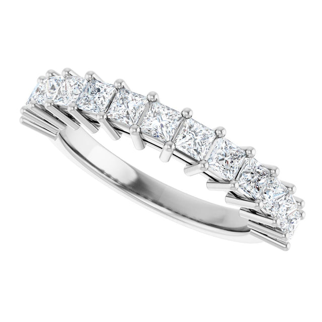 Platinum Square Lab-Grown Diamond Shared-Prong Anniversary Band – 3/4–2 1/4 CTW - view 5