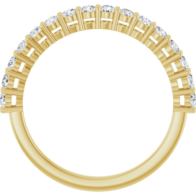 14K Gold Round Lab-Grown Diamond Shared-Prong Anniversary Band – 1/3–1/2 CTW - Yellow Gold - view 2