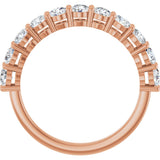 14K Gold Round Lab-Grown Diamond Shared-Prong Anniversary Band – 1–2 1/6 CTW - Rose Gold - view 2
